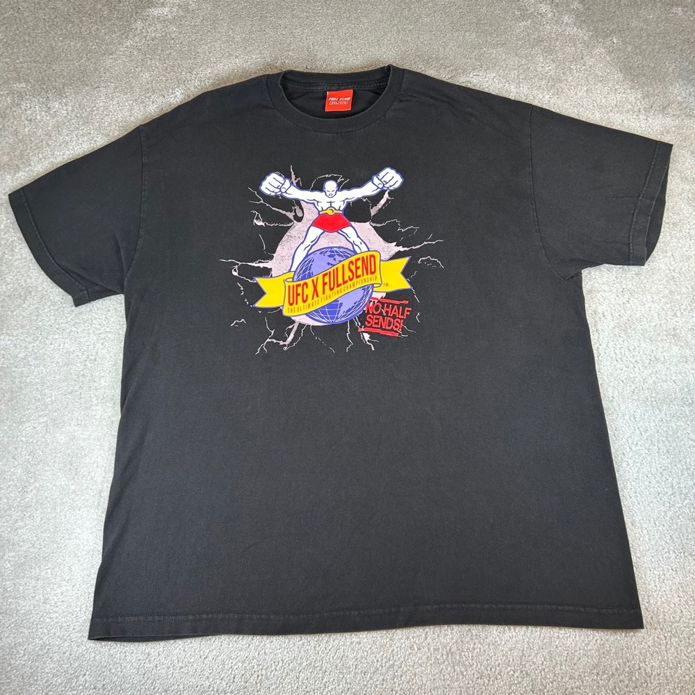 Full Send UFC T-Shirt Mens 2XL Black No Half Sends Graphic Tee‎ MMA Nelk Boys